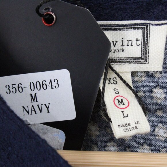 Mo:vint By Anthropologie Blouse Top Womens Long Sleeve Geometrical Pattern M NWT - Picture 6 of 9